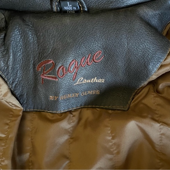 Roque Leather by Reilly Olmes Jacket - Brown. Mens: Large - Picture 3 of 13